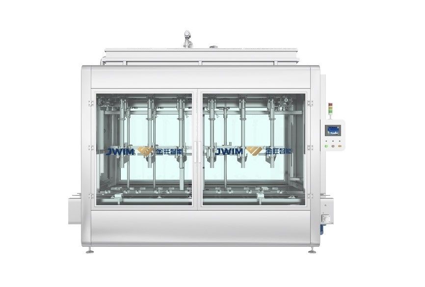 1000 1000 1400 mm macchina di riempimento di pesticidi alimentata da 220V 50HZ e controllata da sistema PLC per soluzioni di riempimento liquido