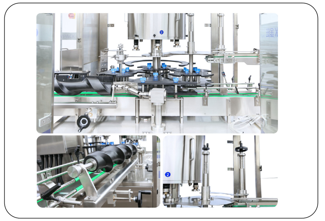 PLC controllato rotativo automatico a vite di copertura macchina 8 testa 50ML-1000ML Max 9000 BPH