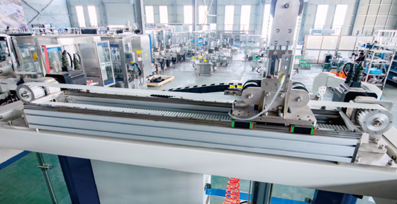 Macchina pallettizzatrice automatica per imballaggio in cartone di prodotti in bottiglia con convertitore di frequenza Schneider e servosistema